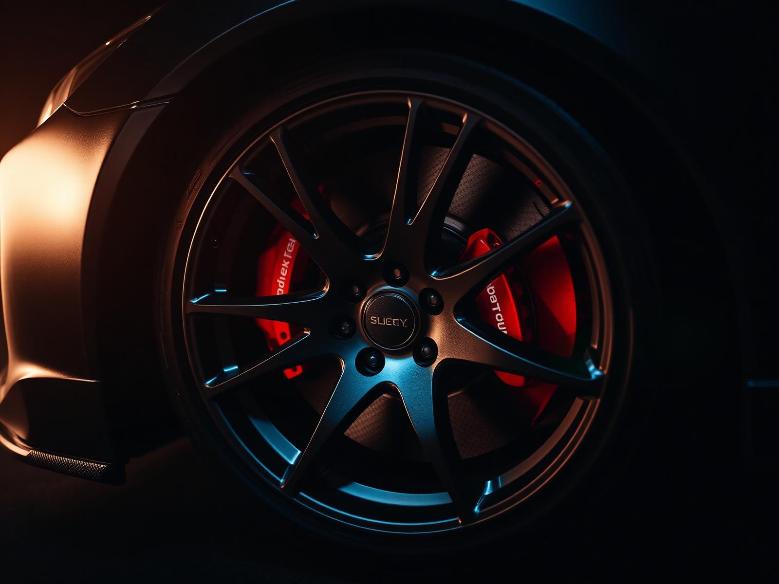 Performance wheel with red brake caliper