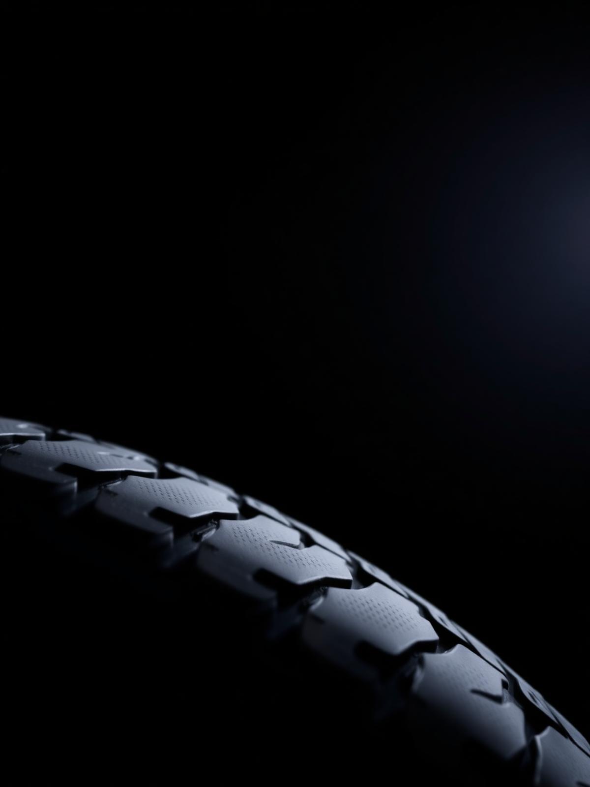 High performance tire tread close up